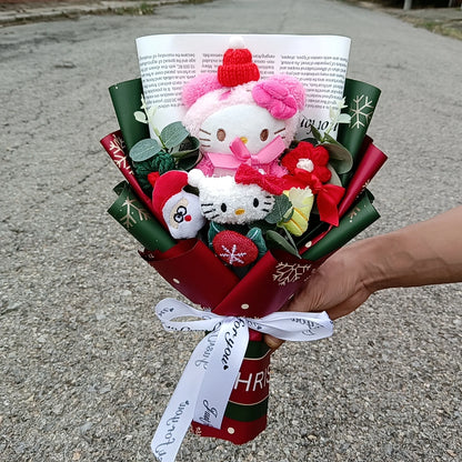 Hello Kitty Crochet Flower Bouquet – Cute Handmade Gift Arrangement