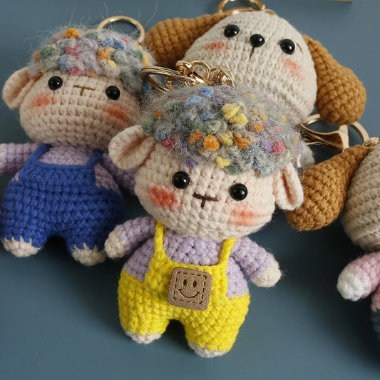 Cute Handmade Crochet Sheep Keychain – Soft Knitted Charm