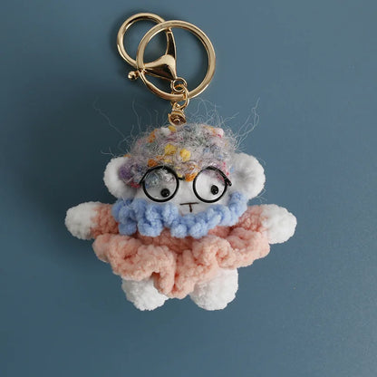 Cute Handmade Crochet Sheep Keychain – Soft Knitted Charm