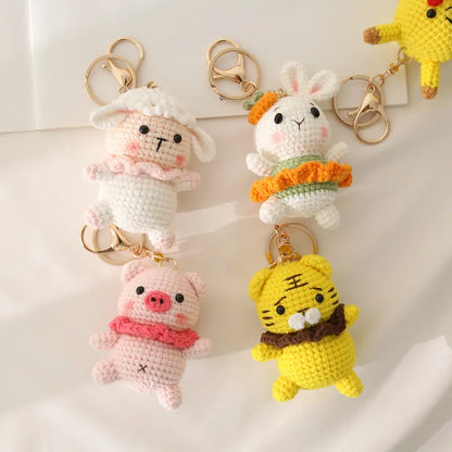 Cute Handmade Crochet Sheep Keychain – Soft Knitted Charm