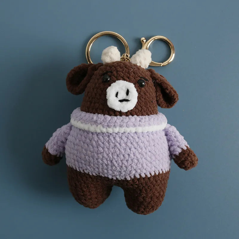 Cute Handmade Crochet Sheep Keychain – Soft Knitted Charm