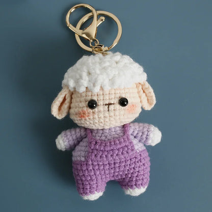 Cute Handmade Crochet Sheep Keychain – Soft Knitted Charm