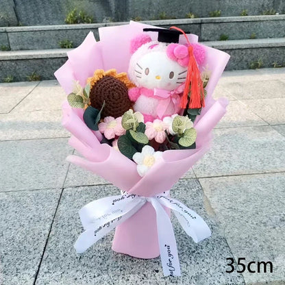 Hello Kitty Crochet Flower Bouquet – Cute Handmade Gift Arrangement