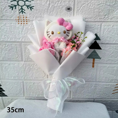 Hello Kitty Crochet Flower Bouquet – Cute Handmade Gift Arrangement