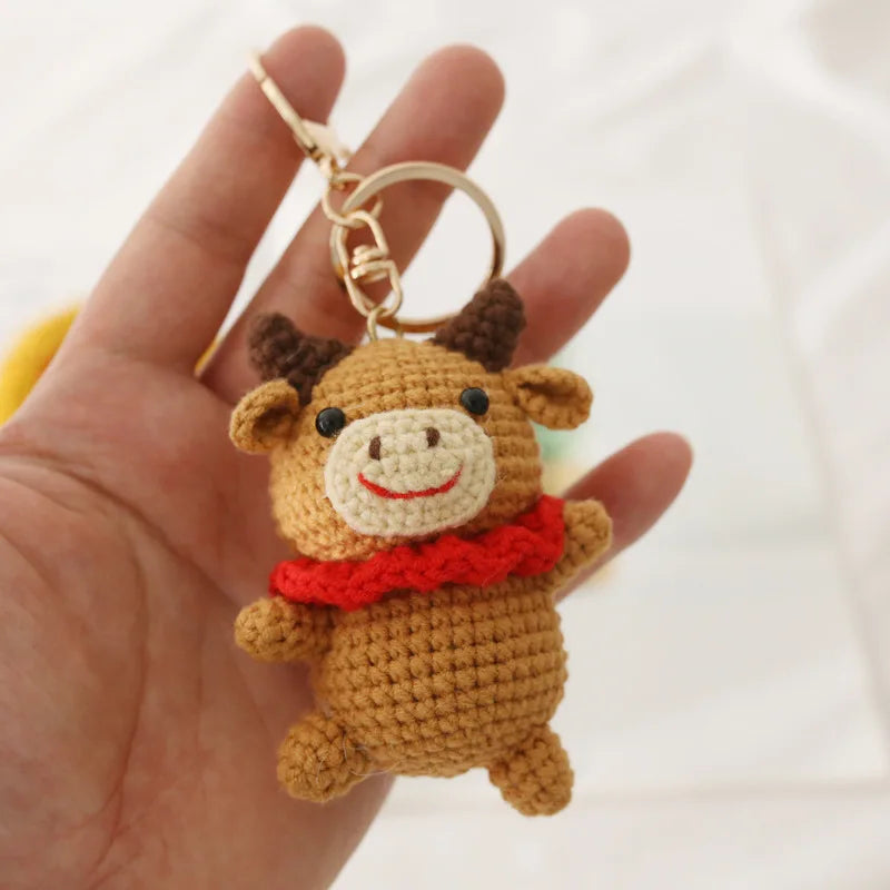 Cute Handmade Crochet Sheep Keychain – Soft Knitted Charm