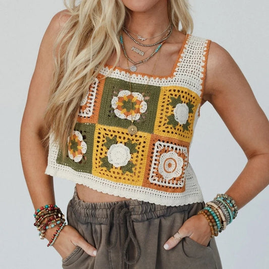Crochet Granny Square Top – Summer Boho Essential