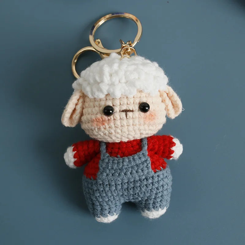 Cute Handmade Crochet Sheep Keychain – Soft Knitted Charm