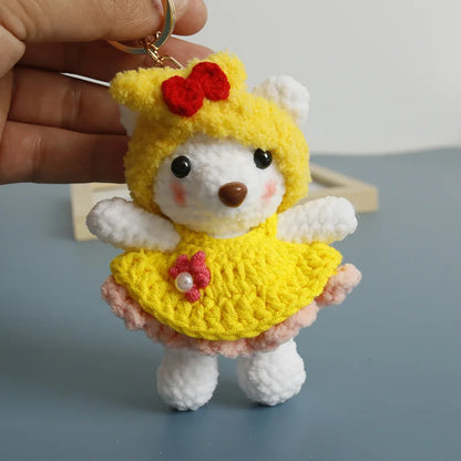 Cute Handmade Crochet Sheep Keychain – Soft Knitted Charm