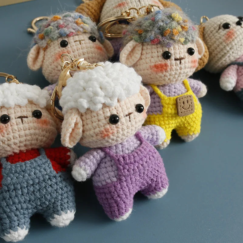 Cute Handmade Crochet Sheep Keychain – Soft Knitted Charm