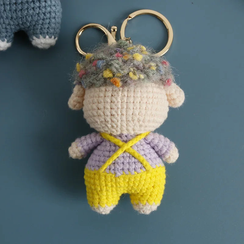 Cute Handmade Crochet Sheep Keychain – Soft Knitted Charm