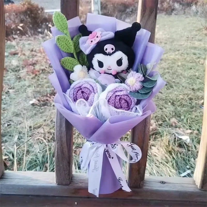 Hello Kitty Crochet Flower Bouquet – Cute Handmade Gift Arrangement