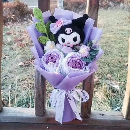 Hello Kitty Crochet Flower Bouquet – Cute Handmade Gift Arrangement