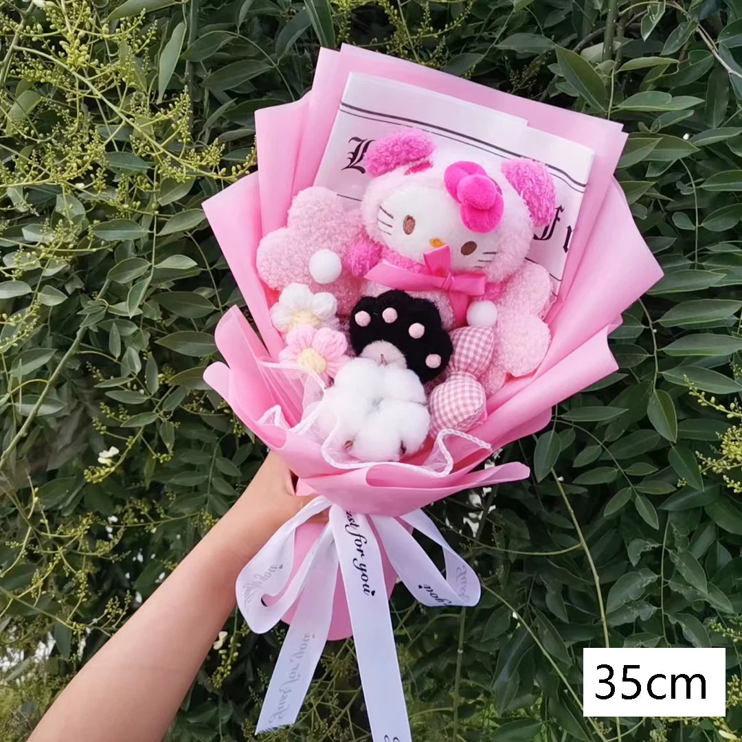 Hello Kitty Crochet Flower Bouquet – Cute Handmade Gift Arrangement