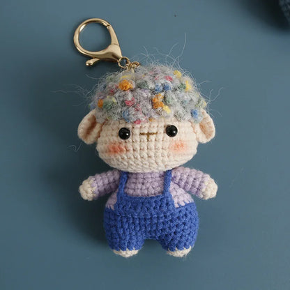 Cute Handmade Crochet Sheep Keychain – Soft Knitted Charm