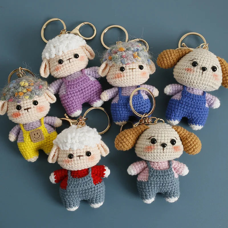Cute Handmade Crochet Sheep Keychain – Soft Knitted Charm