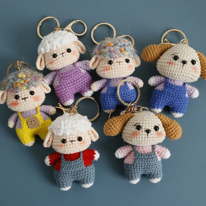 Cute Handmade Crochet Sheep Keychain – Soft Knitted Charm