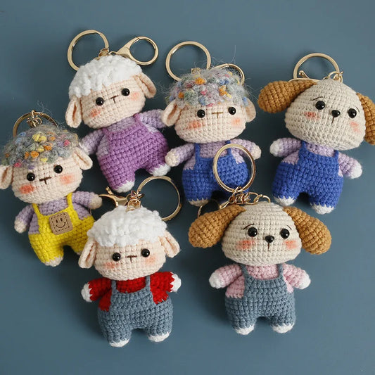 Cute Handmade Crochet Sheep Keychain – Soft Knitted Charm