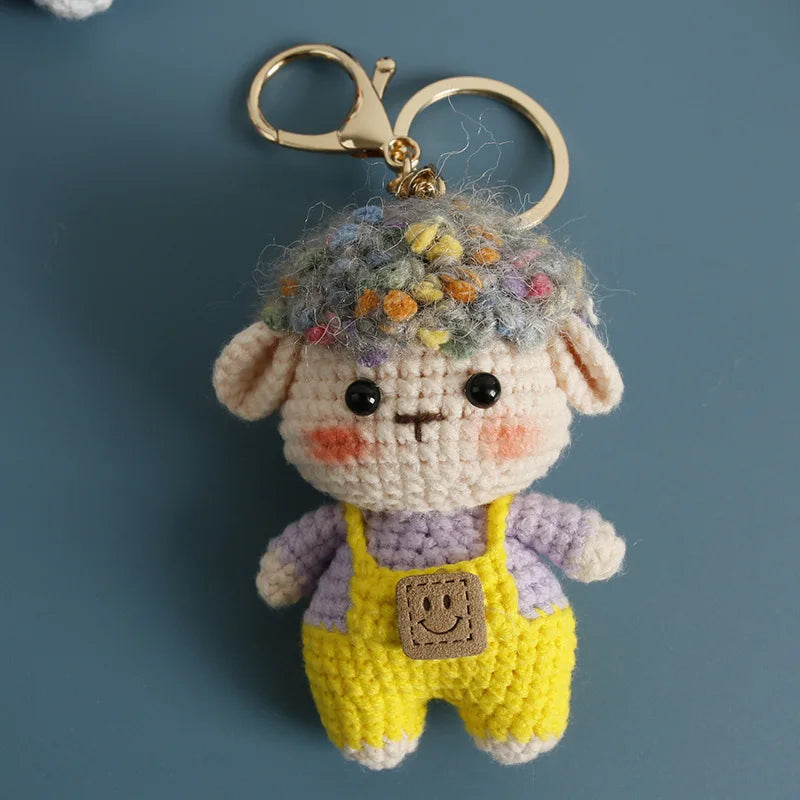 Cute Handmade Crochet Sheep Keychain – Soft Knitted Charm