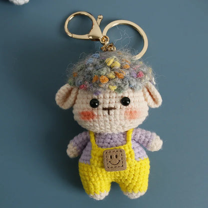 Cute Handmade Crochet Sheep Keychain – Soft Knitted Charm