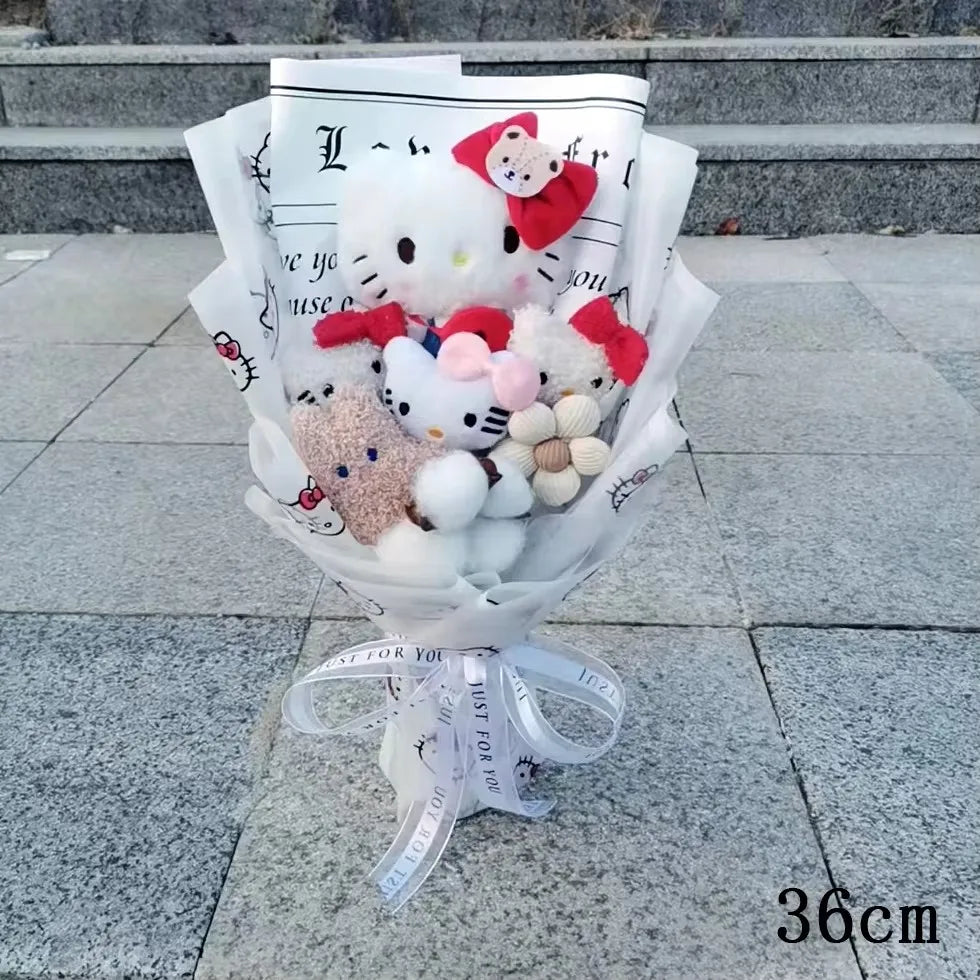 Hello Kitty Crochet Flower Bouquet – Cute Handmade Gift Arrangement
