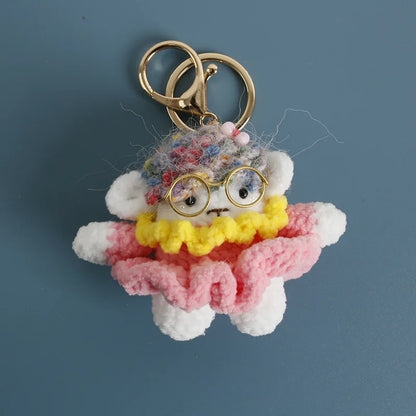 Cute Handmade Crochet Sheep Keychain – Soft Knitted Charm